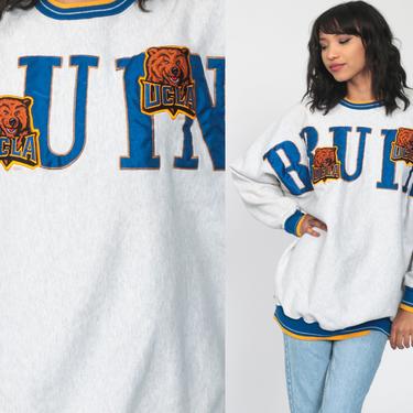 UCLA Bruins Sweatshirt University Sweatshirt 90s Spellout California Shirt Football Graphic College Sweater Grey Vintage Extra Large xl 2xl 