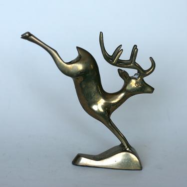 vintage leaping brass deer 