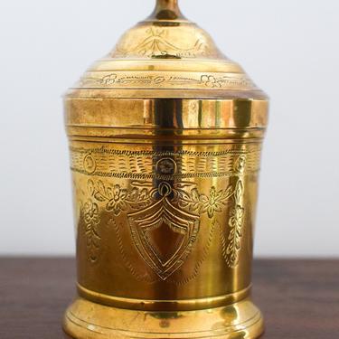 Vintage Brass Canister with Lid 