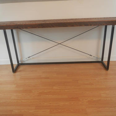 Reclaimed Wood Sofa Table / Console Table / Wood and Steel / Welded Steel Table / Industrial Design / Hall Table 