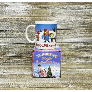 NOS Vintage Rudolph the Red Nosed Reindeer &amp; The Island of Misfit Toys Coffee Mug, Tea Hot Chocolate Cup, Holiday Table, Vintage Christmas 