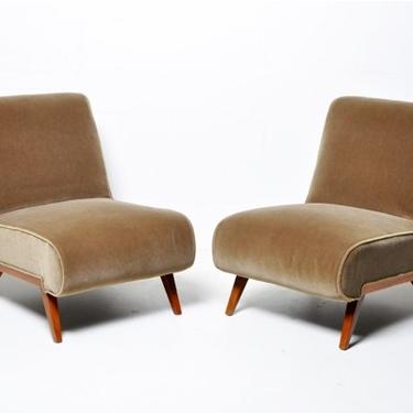 Pair of Art Deco Vintage Armless Chairs