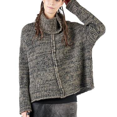 Unisso Oversized Funnel Neck Chunky Knit Pullover