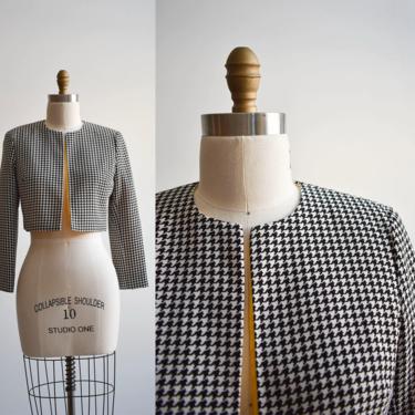 90s Houndstooth Cropped Jacket 