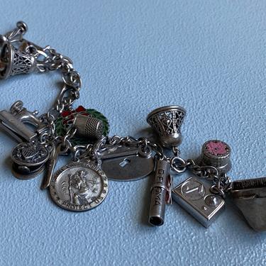 Vintage 50s/60s Sterling Silver Charm Bracelet 