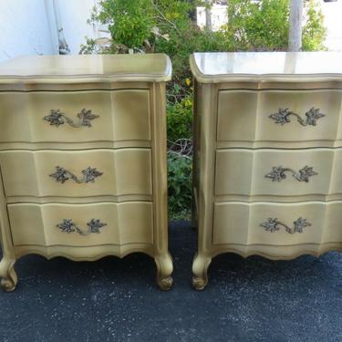 French Painted Pair Nightstands Side End Bedside Tables 2068