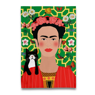 Frida & Tuxedo Cat Tea Towel