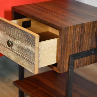 Black Walnut + Reclaimed Wood Side Tables // Night Stand // Bed Side Table // FREE SHIPPING 