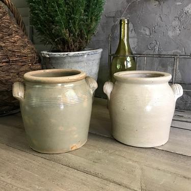 1 French Gris Confit Jar, Gray Stoneware Crock Pot, Large, Utensils, Artist, Flower Vase, Kitchenalia, French Farmhouse Cuisine 