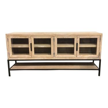 Modern Blonde Wood Cerused Console Table