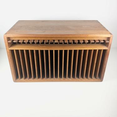 Mid Century Modern Vintage Kalmar Designs Teak Wood 20 CD Storage Rack MCM