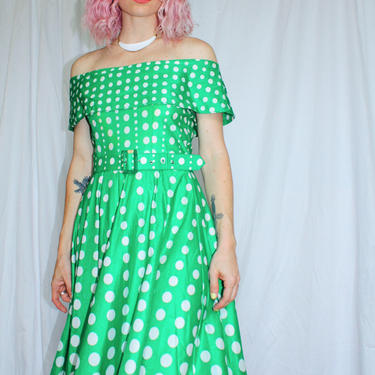 Vintage 60s | Green Dot Dress 