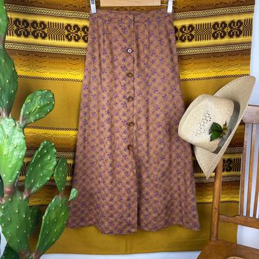 Vintage 1980s Cottage Core Style Maxi Skirt 