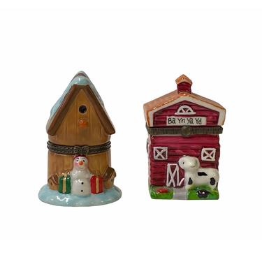 Holiday Christmas Theme Characters Shape Porcelain Small Box Containers ws1700AE 