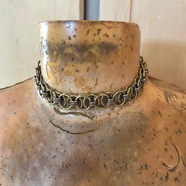 Thick Chain Necklace- Brass Choker- Statement Jewelry 