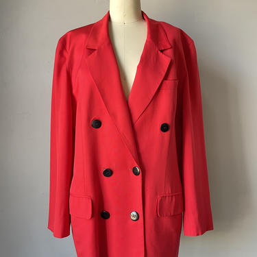 Christian DIOR Blazer 1990s Red Suit Jacket M 