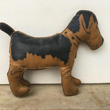 Vintage Stuffed Oil Cloth Terrier, Pal From Skeezix And Pal Comic By Frank King, Gasoline Alley 