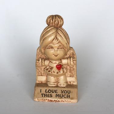 vintage Paula 'I Love You This Much' wood figurine 1972 