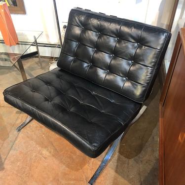 Vintage Barcelona Style Leather Lounge Chair 