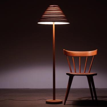 Swedish Oak Floor Lamp by George Kovacs 