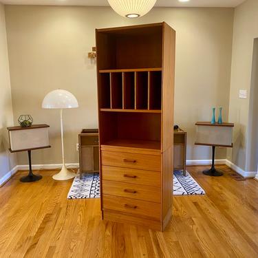 Tall Stackable Danish Teak Cabinet with Record / LP storage 