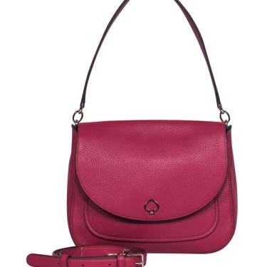Kate Spade - Magenta Pebbled Leather Fold-Over Convertible Crossbody