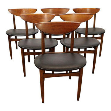 Set of 6 Mid-Century Danish Modern Warren Church Lane Perception Dining Chairs 
