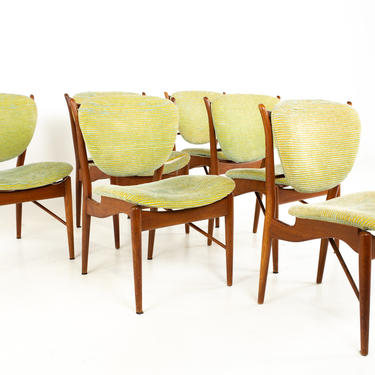 Finn Juhl Mid Century Teak Dining Chairs - Set of 6 - mcm 