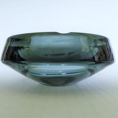 Andries Dirk Copier for Leerdam MidCentury Modern Thick Glass Ashtray The Netherlands, 1950s