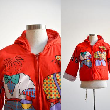 1980s Kids Red FASHION BOY Puffer coat 