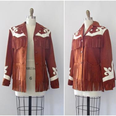 RODEO QUEEN Vintage 50s Fringe Jacket | 1950s Two Tone Suede / Leather Western Jacket | 40s 1940s Rockabilly VLV, Southwestern | Size Small 