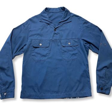 Vintage 1970s US Navy Cotton Jumper ~ M ~ Pullover Shirt ~ USN ~ Military ~ Stencil / Named ~ Vietnam War ~ Anchor Buttons 