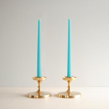 Vintage Mid Century Brass Candle Holders 