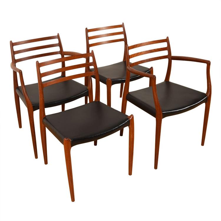Set of 4 Niels Mller Rosewood Dining Chairs (2 Arm + 2 Side)