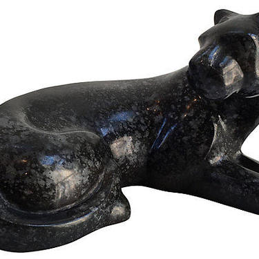 Art Deco-Style Black Bronze Panther 
