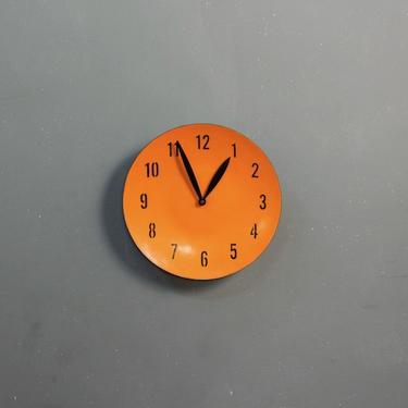 Orange Enamel Wall Clock