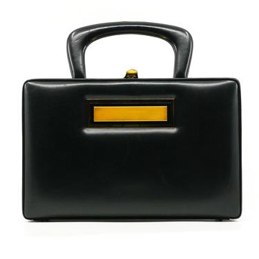 Top Handle Leather Box Bag