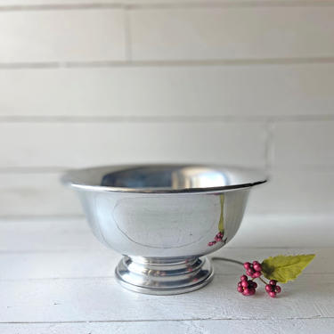 Vintage Small Silver Bowl, Pedestal Silver Bowl | Rustic, Farmhouse, Cottagecore Silver Bowl, Fruit Bowl, Kitchen Storage, Perfect Gift 
