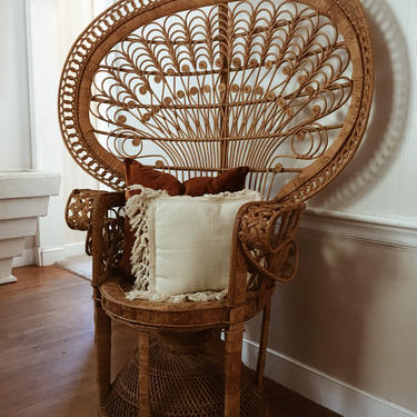 Vintage Original Rattan Peacock Chair, large peacock chair, rattan chair, wicker chair, woven chair, boho chair 