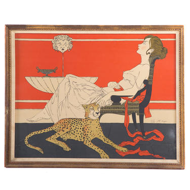 Philipe Henri Noyer. Woman with Cheetah
