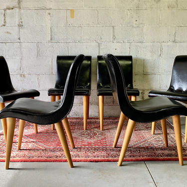 Mid Century Modern SCOOP DINING CHAIRS by Russel Wright for Conant Ball, Set of 6 
