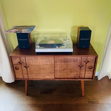 Mid Century Modern Record Player Stand Record Console 