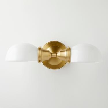 Clearance, factory 2nds * Kitchen Light Bathroom Fixture Wall Sconce with white Glass Shades 