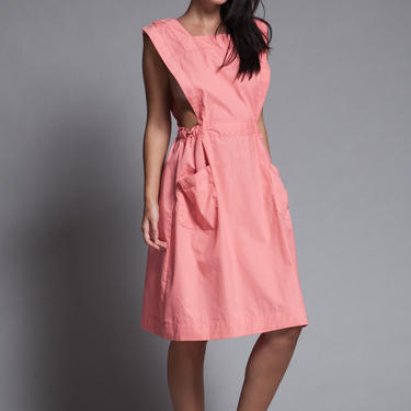 vintage nurse uniform pinafore dress jumper pink Fashion Seal 60s SMALL MEDIUM S M 