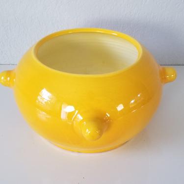 French Vintage Yellow Glaze Pottery Planter. 