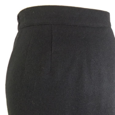 1980's Black Wool Skirt, Black Office Skirt 