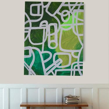 New Verde 24&quot;x36&quot; 36&quot;x48&quot; Canvas Painting Abstract Minimalist Art Modern Original Contemporary Artwork Commission Art by Art