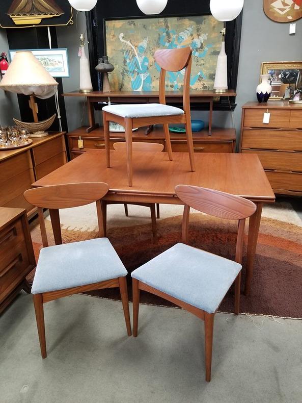 Set of four Danish Modern dining chairs with floating backs