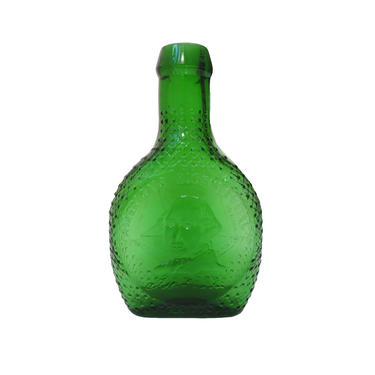 Vintage George Washington Bicentennial Masonic Order Of The Eastern Star Green Glass Bottle Vase 