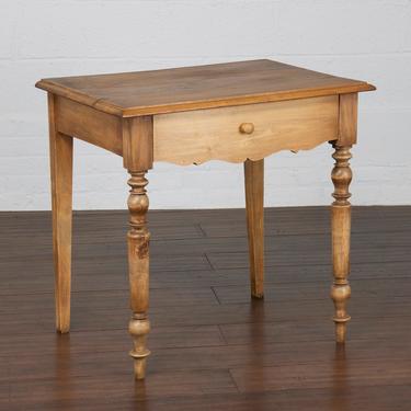 Antique Country French Petite Provincial Oak Writing Desk or Side Table 